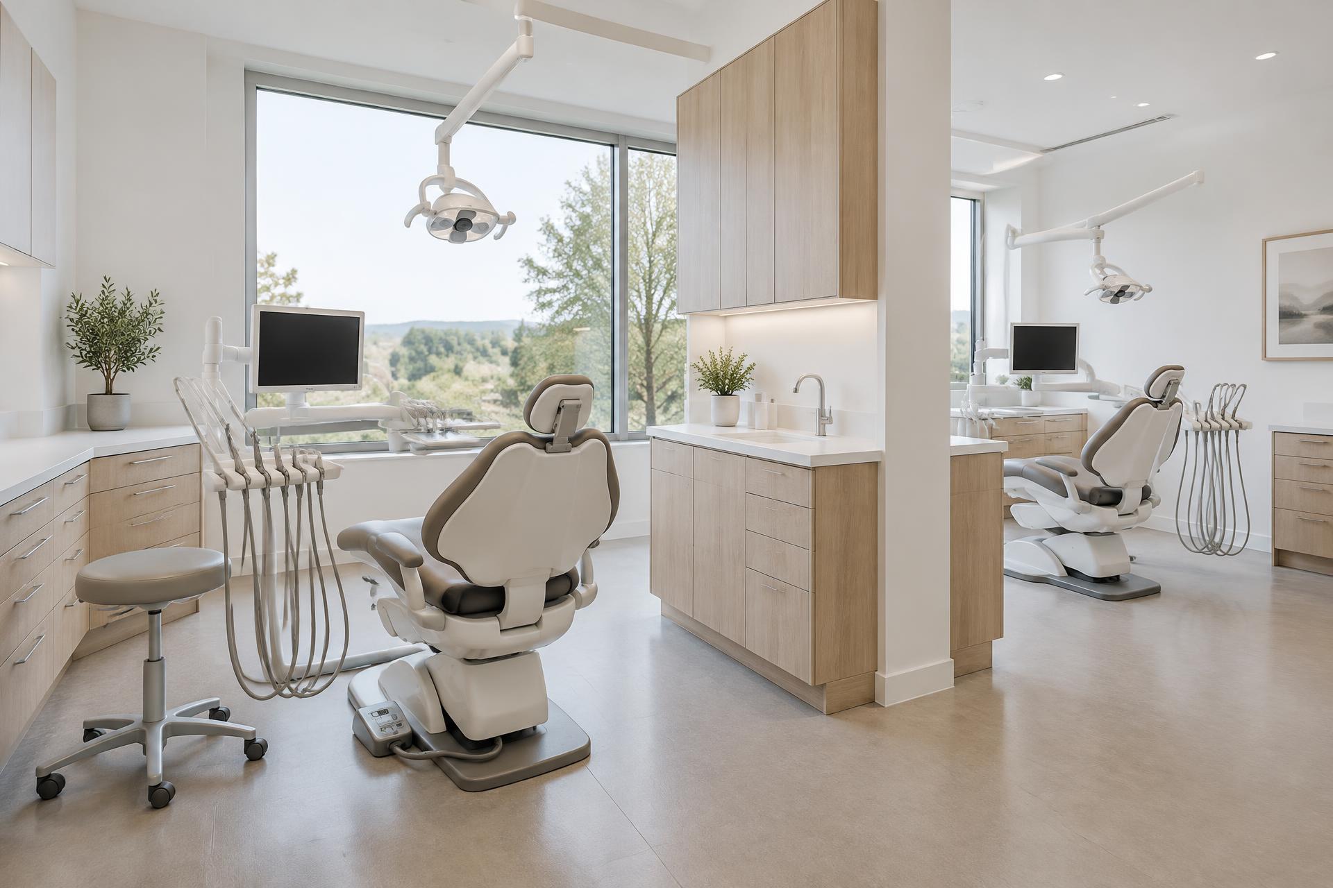 Completed dental suite with two operatories and daylight